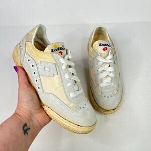 Lotto Vintage 80s Aerobic Dance Shoes Sneaker Jacki Sorensen White Blue Womens 5
